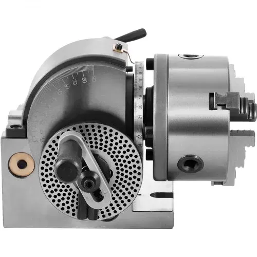 VEVOR Teilapparat mit backenfutter MT2, Rotary Tisch mit Indizierung Höhe der Mitte 100 mm, Dividing Head 23 kg, Rotary Tisch mit Tellern, Eine Starke Unterstützung zu Bearbeitenden Werkstück – Bild 8