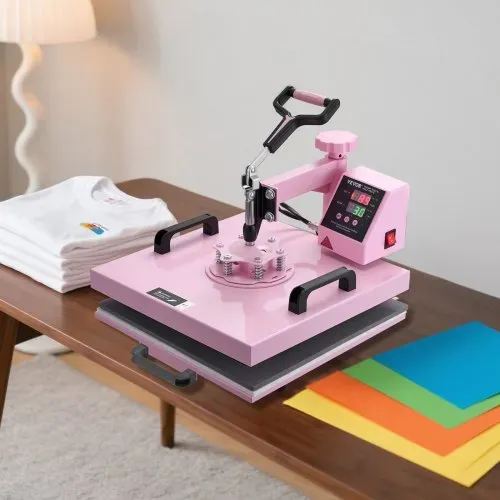 VEVOR Hitzepresse Transferpresse 38x38cm 8 in 1 Tumbler Presse T-Shirts Rosa – Bild 7