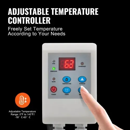 VEVOR 19 L Metallfassung Eimerheizer 250 W -17,78-62,78°C einstellbar Thermostat – Bild 3