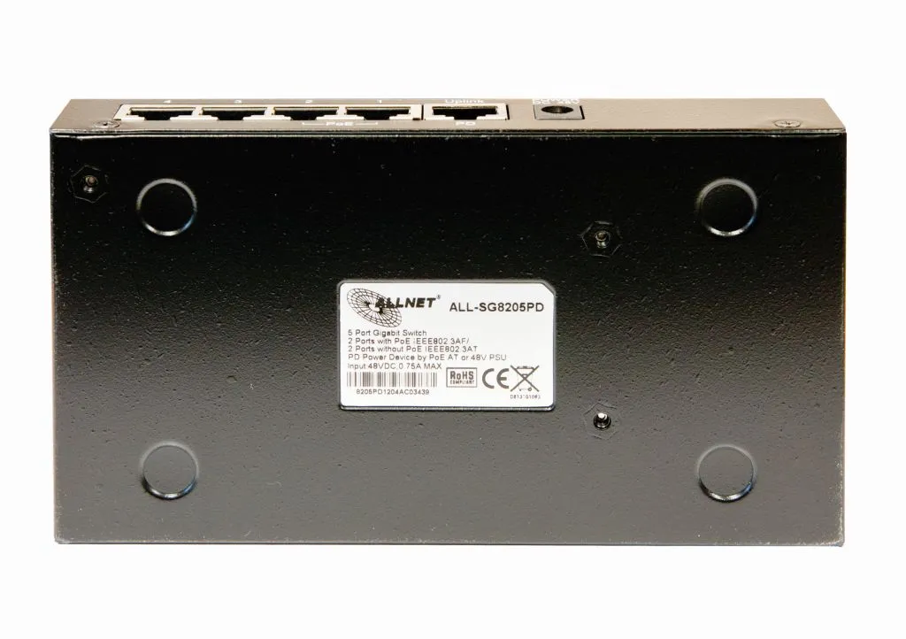 ALLNET Switch unmanaged 5 Port Gigabit 36W / 2x PoE / 2x LAN / 1x PoE+ In / "ALL-SG8205PD" – Bild 3