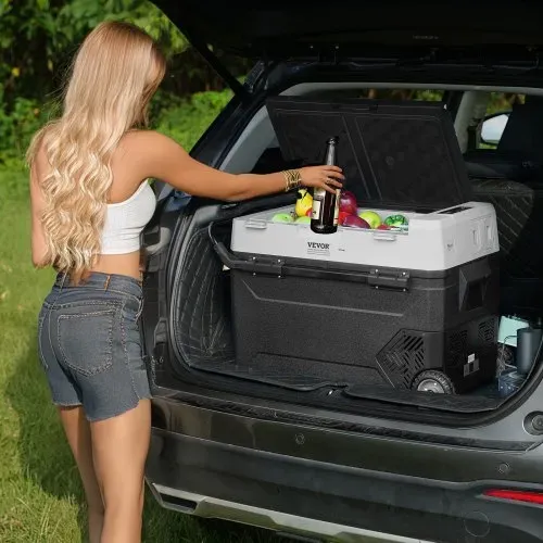 VEVOR tragbarer Autokühlschrank, 12 V Auto Kühlbox, 60 L Einzelzonen-Tragbarer Gefrierschrank Rollbar, einstellbar -20 bis 20 ℃, Kompressorkühler für Zuhause, Outdoor, Camping, Wohnmobil, Auto – Bild 7