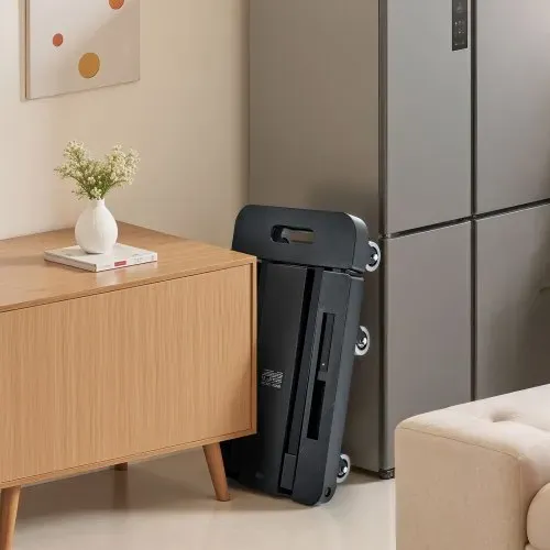 VEVOR Sackkarre klappbar, 227 kg Tragkraft, Transportkarre mit 6 Rädern, 2 elastischen Seilen & erweiterbarer Basis, Transportwagen für Flughafen, Reisegepäck, Büroumzüge, Schwarz, 560x305x1010 mm – Bild 7