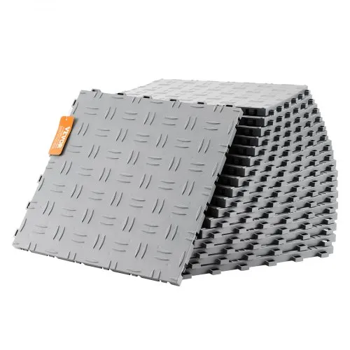 VEVOR Garagen-Bodenbeschläge, 305 x 305 x 13,4 mm, 50er-Set Industrieboden, rutschfeste doppelseitige Struktur-Garagenboden, für Garagen, Keller, Reparaturwerkstätten,Silber VEVOR Garagen-Bodenbeschläge, 305 x 305 x 13,4 mm, 50er-Set Industrieboden, rutschfeste doppelseitige Struktur-Garagenboden, für Garagen, Keller, Reparaturwerkstätten,Silber