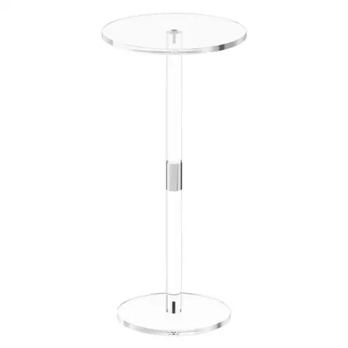 VEVOR Acryl Getränketisch, durchsichtiger Beistelltisch mit runder Platte & solidem Pfosten, moderner Acryltisch transparenter Esstisch für Kaffee Getränke Essen Snacks, 25,4 x 25,4 x 54 cm – Bild 9