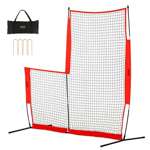 VEVOR L-Typ für Schlägerkäfig 240 x 106 x 214 cm Baseball- und Softball-Sicherheitsschirm Körperschutz Tragbarer Schlagschirm mit Tragetasche & Bodenpfählen, Outdoor Baseball-Pitching-Netz Rot VEVOR L-Typ für Schlägerkäfig 240 x 106 x 214 cm Baseball- und Softball-Sicherheitsschirm Körperschutz Tragbarer Schlagschirm mit Tragetasche & Bodenpfählen, Outdoor Baseball-Pitching-Netz Rot