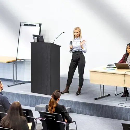 VEVOR Stehpult Rednerpult 600 x 360 x 1200 mm, Podium-Ständer mit Breiter Lesefläche und Aufbewahrungsregal, Stehschreibtisch für Kirche, Büro, Schule, Schwarzes Podium 30 kg Tragfähigkeit Schwarz – Bild 7