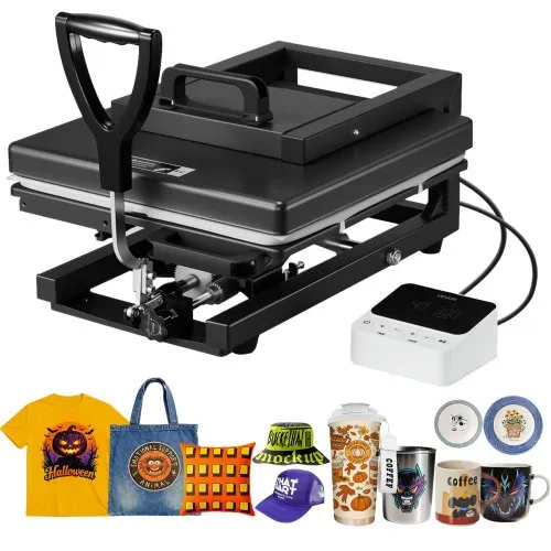 VEVOR Transferpresse 38 x 38 cm 8 in 1 Multifunktion, schnelles & gleichmäßiges Aufheizen, Heißpressmaschine Sublimationspresse Hitzepresse für T-Shirts/Tassen/Becher/Kappen/Teller, schwarz VEVOR Transferpresse 38 x 38 cm 8 in 1 Multifunktion, schnelles & gleichmäßiges Aufheizen, Heißpressmaschine Sublimationspresse Hitzepresse für T-Shirts/Tassen/Becher/Kappen/Teller, schwarz