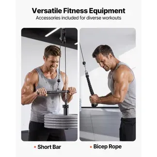 VEVOR Kabelzug, 1 Stück Latzug bis 127 kg Belastbar, Krafttrainingsgerät mit Latzugstange Seilzug, Übungen für Arme Rücken Schultern, Pulley System DIY Latzugturm für Heimtrainer Fitnesscenter Zuhause VEVOR Kabelzug, 1 Stück Latzug bis 127 kg Belastbar, Krafttrainingsgerät mit Latzugstange Seilzug, Übungen für Arme Rücken Schultern, Pulley System DIY Latzugturm für Heimtrainer Fitnesscenter Zuhause