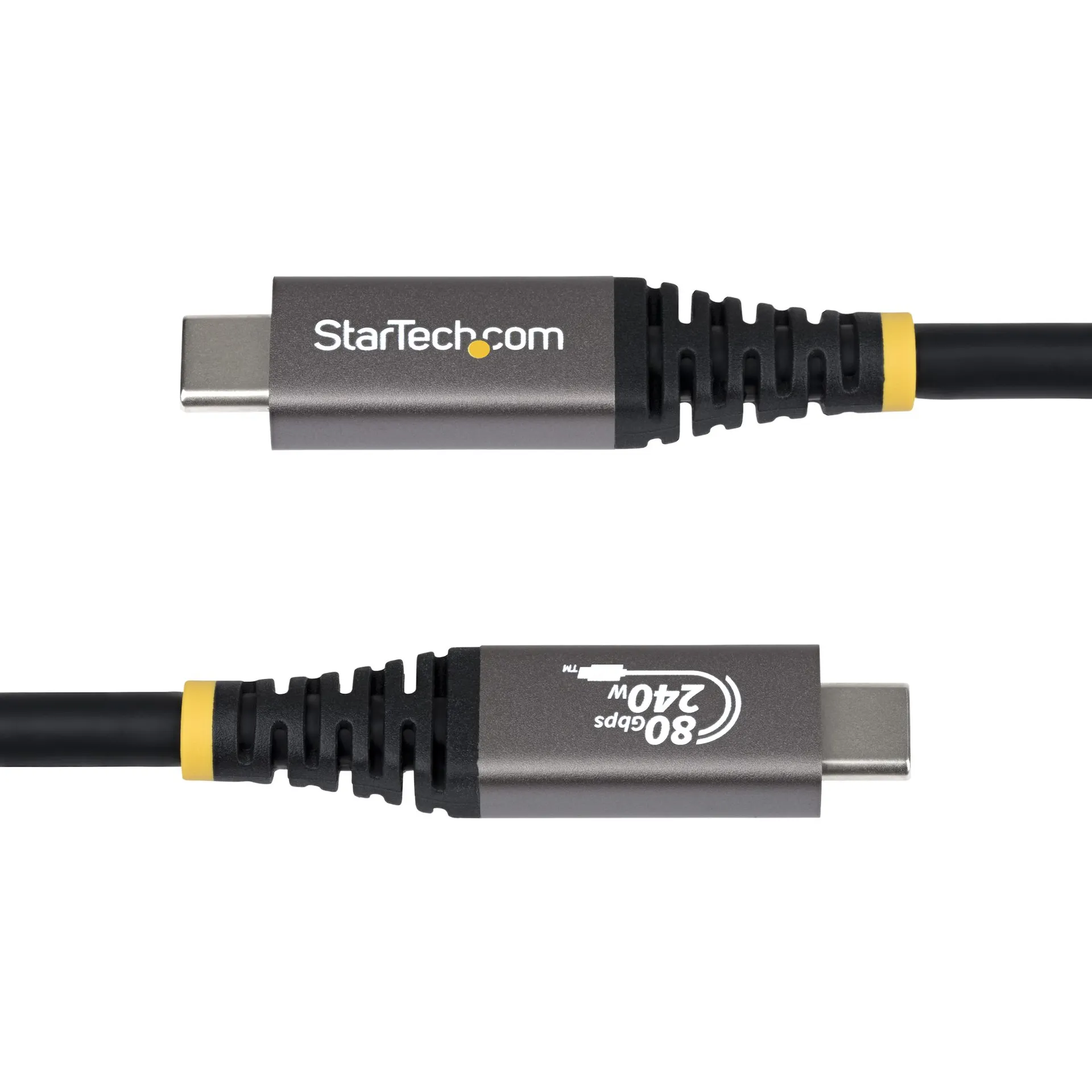 StarTech.com 1,5m USB4 Kabel, 80Gbps, USB-IF-zertifiziertes USB-C Ladekabel, 240W PD, 8K 120Hz/4K 240Hz DP2.1 DP80 Monitorkabel, Thunderbolt 4 Kompatibel - Schwarzes Dockingstation Kabel – Bild 3