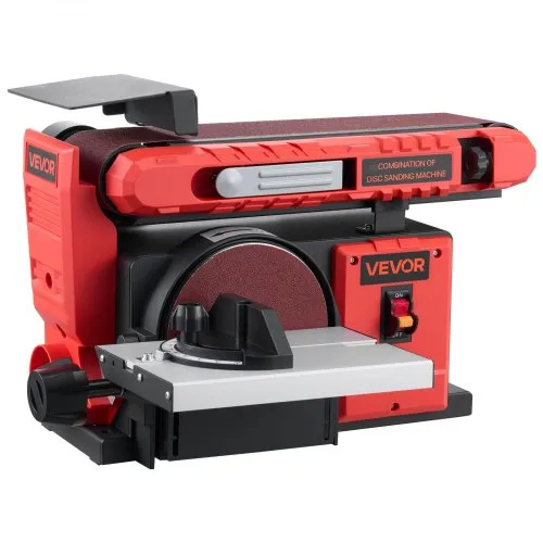 VEVOR Band-Tellerschleifer 400 W, 152,4 mm Tellerschleifer & 101,6×914,4 mm Bandschleifer, mit 0-45° verstellbarem Arbeitstisch & Staubabsauganschluss für Holzbearbeitung, Messerschärfen VEVOR Band-Tellerschleifer 400 W, 152,4 mm Tellerschleifer & 101,6×914,4 mm Bandschleifer, mit 0-45° verstellbarem Arbeitstisch & Staubabsauganschluss für Holzbearbeitung, Messerschärfen