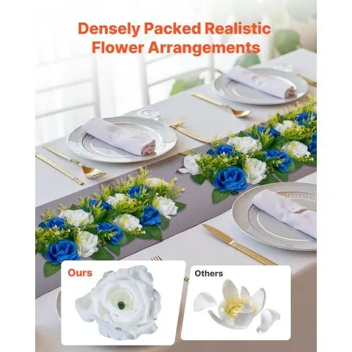 VEVOR Kunstblumen, 10 Stück, 500x220x120 mm, Blumenkugeln, Tischdekoration für Hochzeiten, Kunstrosen-Arrangements für Hochzeitsmittelstücke, Heimdekoration, blaue und weiße Rosen VEVOR Kunstblumen, 10 Stück, 500x220x120 mm, Blumenkugeln, Tischdekoration für Hochzeiten, Kunstrosen-Arrangements für Hochzeitsmittelstücke, Heimdekoration, blaue und weiße Rosen