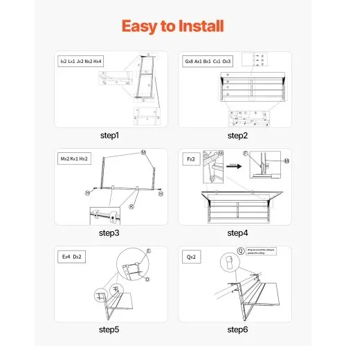 VEVOR Balkon-Hängetisch, 1000x345mm, klappbarer Balkonhängetisch, Klapptisch für Geländer im Freien, 5-stufig verstellbar, passend für Geländer von 1 bis 3,7 Zoll, Serviertisch für Terrasse und Deck – Bild 3