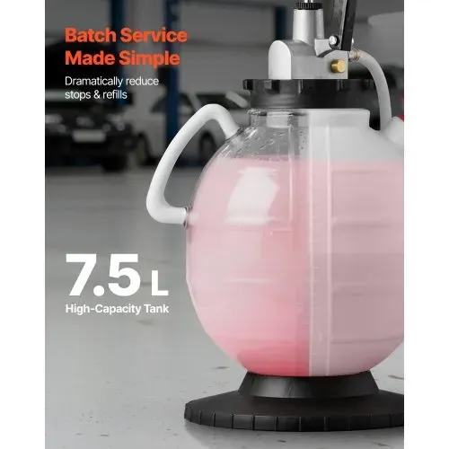 VEVOR Getriebeölpumpe, 7,5 L Fassungsvermögen, Manuelles ATF-Öleinfüllgerät mit 8 ATF-Adaptern & 120 cm Auslass, Ölabsaugpumpe mit HDPE-Tank für Autos & Rasenmäher – Bild 4