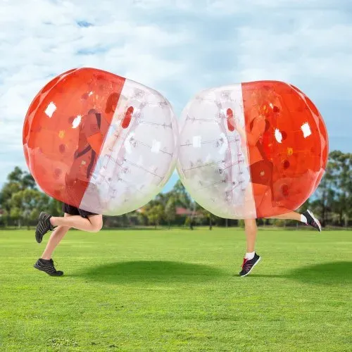 VEVOR Aufblasbarer Bump Ball Bumper Stoßball 1 Stk. 1,5 m x 1,2 m, Menschlicher Kollisionsball, PVC-Körperblasen-Bounce-Ball für Outdoor-Aktivitäten, Transparent + Rot Aufblasbar Bumper Ball – Bild 7