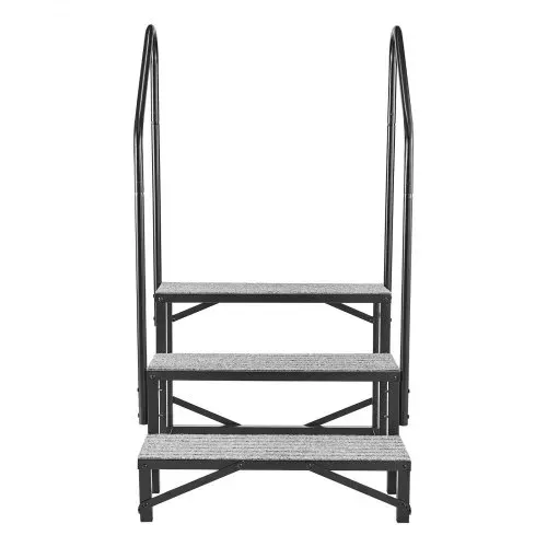 VEVOR Wohnmobiltreppe mit 2 Handläufen (3 Stufen), Standtreppe mit 300 kg Tragkraft, Außentreppe mit Rutschfester Matte für Senioren/Haustiere, Trittstufe für Camper, Mobilheim, Veranda, Pool und Spa – Bild 8
