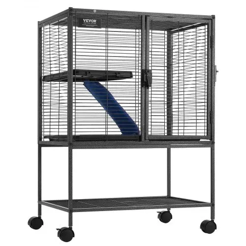 VEVOR 86,4 cm rollender Frettchenkäfig aus Metall, großer 2-stöckiger Critter Nation-Käfig, Kleintierkäfig mit Rampen und Tablett, einfach aufzubauen für Hausratten, Hamster, Meerschweinchen, Chinchillas, Eichhörnchen, Igel, Hasen – Bild 8