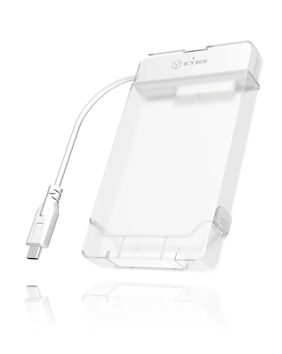 ICY BOX IB-AC703-C, USB 3.2 Gen 1 Type-C zu 2,5″ SATA Festplatten (9,5 mm Höhe) Adapter Kabel mit Schutzbox, Zugriff LED, weiß ICY BOX IB-AC703-C, USB 3.2 Gen 1 Type-C zu 2,5″ SATA Festplatten (9,5 mm Höhe) Adapter Kabel mit Schutzbox, Zugriff LED, weiß