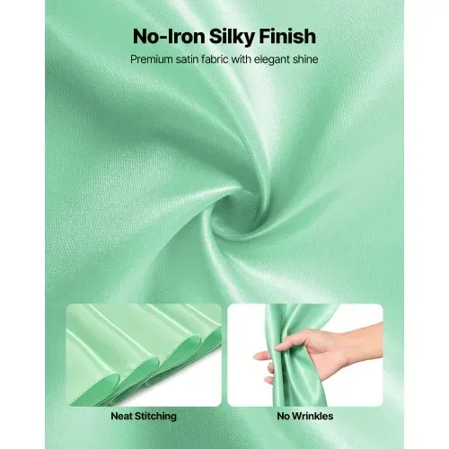 VEVOR Satin-Stuhlschärpen mit Schleifen (275x17 cm) 100 x Stuhlbänder zum Binden, Stuhlbänder für Hochzeiten Partys Bankett Dekorationen Veranstaltungen Bankettstuhlbezüge, Stuhlschleifen Grün – Bild 2