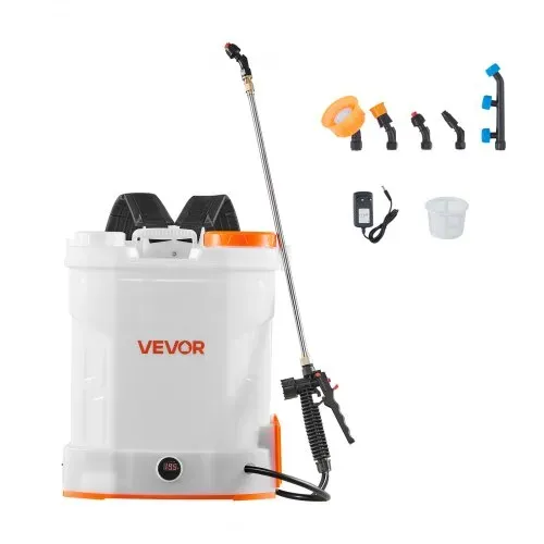 VEVOR Akku-Sprühgerät, 12 L, elektrischer Rücken-Drucksprüher, 2 einziehbare Stäbe und 5 Düsen, einstellbar 0–6 bar, 2 Stunden Laufzeit, tragbarer Pumpsprüher für Hof, Garten und Rasen – Bild 8