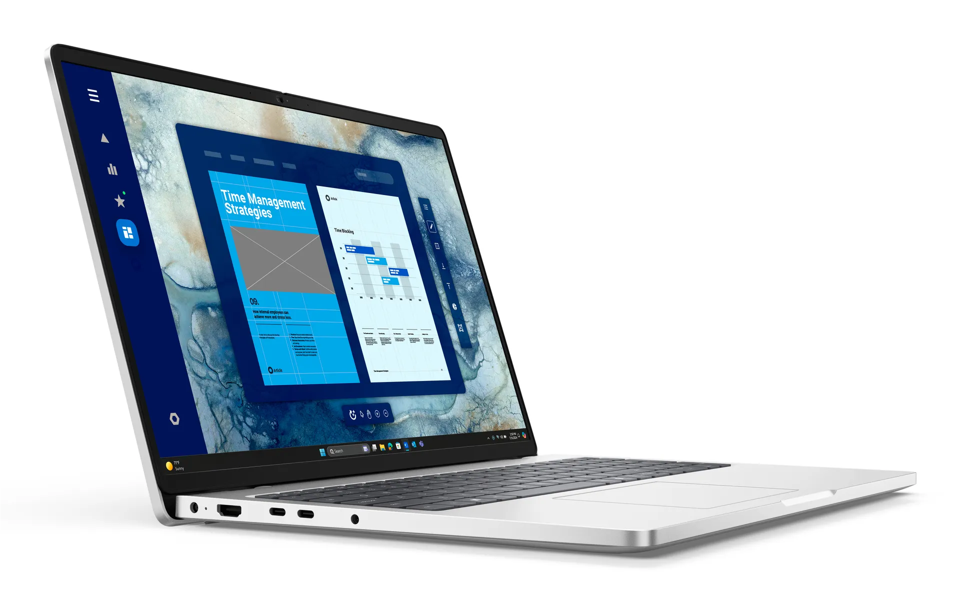 DELL Pro 16 PC16250 Intel Core Ultra 5 235U Laptop 40,6 cm (16") Full HD+ 32 GB DDR5-SDRAM 512 GB SSD Wi-Fi 6E (802.11ax) Windows 11 Pro Deutsch Platin – Bild 2