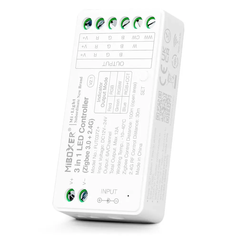 MiBoxer FUT037Z+ LED Controller 3in1 (RGB/RGB-W/RGB+CCT) 2,4G + Zigbee 3.0 MiBoxer FUT037Z+ LED Controller 3in1 (RGB/RGB-W/RGB+CCT) 2,4G + Zigbee 3.0