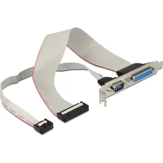 Slotblende Parallel 25 Pin Header + Seriell 9 Pin Header > Parallel Buchse + Seriell Stecker Slotblende Parallel 25 Pin Header + Seriell 9 Pin Header > Parallel Buchse + Seriell Stecker