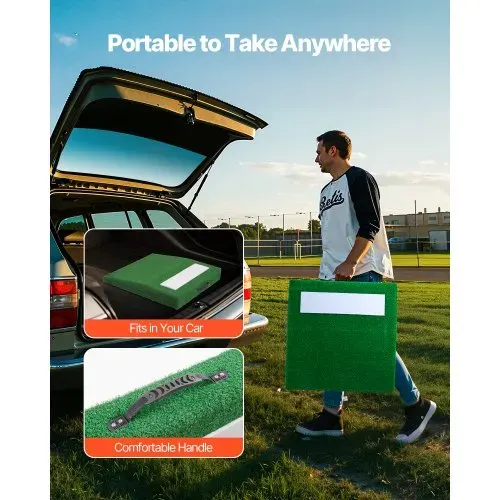 VEVOR Pitching Mound, tragbarer Baseball Pitcher Mound, 31 Zoll Pitching-Trainingsausrüstung (Oudoor / Indoor), Softball-Pitching-Hilfen mit Antifade-Rasen & Pitching-Gummi & Tragegriff – Bild 3