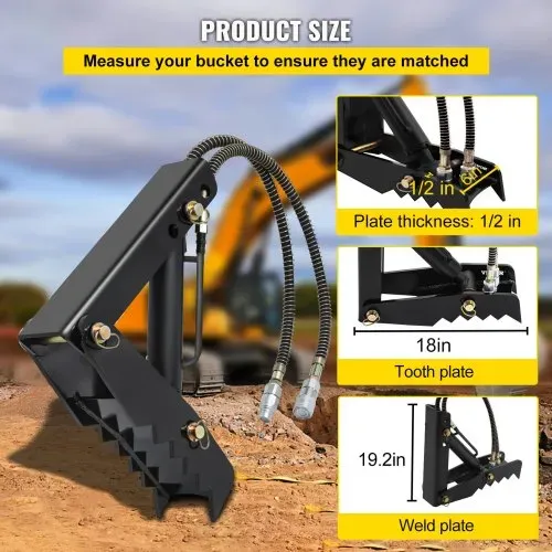 VEVOR 45,72 cm Baggerbagger-Daumenaufsätze mit Hydraulikzylinder verschweißt – Bild 2