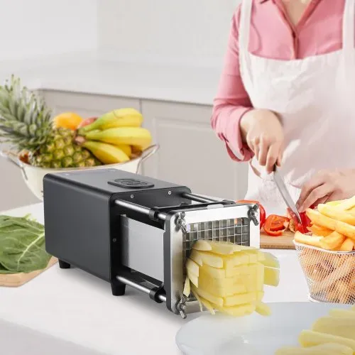VEVOR Elektrischer Pommes Frites Schneider Kartoffelschneider mit 1/2 & 3/8 Zoll Klingen Edelstahl, Kartoffelschneider und Zerkleinerer mit Anti-Rutsch-Füßen, für Kartoffeln Pommes Frites Gemüse – Bild 7