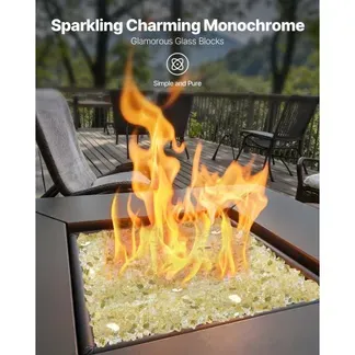 VEVOR Feuerglas, 4,5 kg hochtemperaturbeständige Glassteine, 12,7 mm reflektierende Feuerstellen-Glasperlen, Feuerstelle Glasfelsen, Kaminglas, Feuerkristall, Feuerperlen, für Kamin, Golden VEVOR Feuerglas, 4,5 kg hochtemperaturbeständige Glassteine, 12,7 mm reflektierende Feuerstellen-Glasperlen, Feuerstelle Glasfelsen, Kaminglas, Feuerkristall, Feuerperlen, für Kamin, Golden