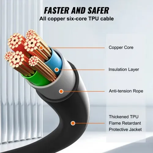 VEVOR Typ2 Ladekabel für Elektroauto/Hybrid EV Ladekabel E-Autoladekabel Wallbox 11kw TPU-Ladekabel 5m Kabellänge 3-Phase AC 380V Typ2 auf Typ2 Wasser-/Staubdicht Mit allen Typ-2-Modellen Kompatibel – Bild 4