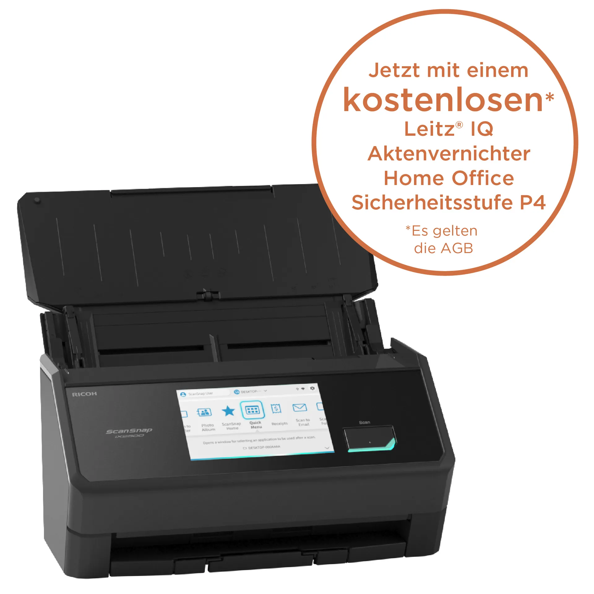Ricoh ScanSnap IX2500 ADF-Scanner 600 x 600 DPI A4 Schwarz – Bild 2