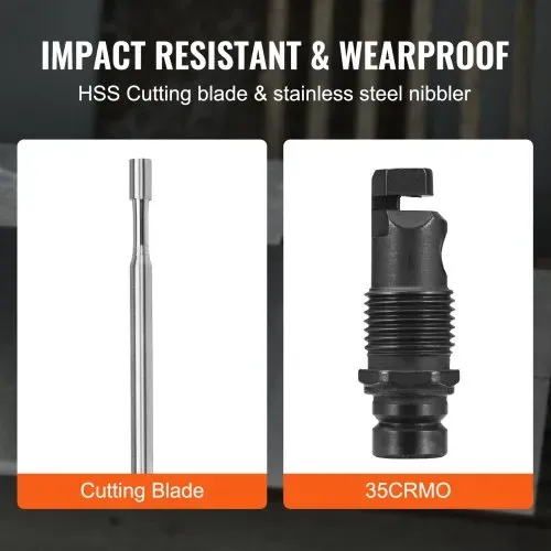 VEVOR Blechscherenaufsatz Metallscherenaufsatz 1,6 mm, 1500–3000 U/min Blechschere Bohrer Schlagschrauber Aufsatz, Universal Einsetzbar Schwarz Metallscherenaufsatz Schlagfertig Bohrmaschine Orange – Bild 5