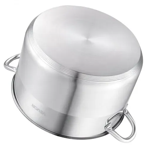 VEVOR Edelstahl Kochtopf 7,6 L Suppentopf mit Glasdeckel Induktionsgeeignet Hochwertiger Nudeltopf PFOA-frei PFAS-frei für Gasherd Elektrokochfeld Ideal für Eintöpfe Pasta Suppen – Bild 9