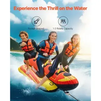 VEVOR Fun Tube Set, Aufblasbare Schleppboote für 1–3 Personen, 231 kg Wassersport-Schleppschlauch mit vollständiger Nylonhülle, gepolsterten Griffen und Geschwindigkeits-Sicherheitsventil VEVOR Fun Tube Set, Aufblasbare Schleppboote für 1–3 Personen, 231 kg Wassersport-Schleppschlauch mit vollständiger Nylonhülle, gepolsterten Griffen und Geschwindigkeits-Sicherheitsventil