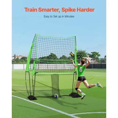 VEVOR Volleyball Trainingsnetz stufenlos höhenverstellbare Übungsausrüstung mit Ballrücklauf, 2,44 x 3,35 m tragbare Netzstation, einfache Einrichtung für den Innen- und Außenbereich im Garten VEVOR Volleyball Trainingsnetz stufenlos höhenverstellbare Übungsausrüstung mit Ballrücklauf, 2,44 x 3,35 m tragbare Netzstation, einfache Einrichtung für den Innen- und Außenbereich im Garten