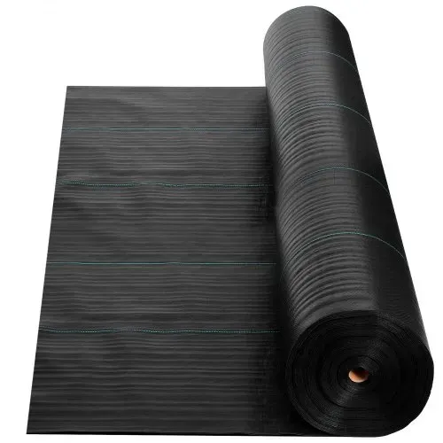 VEVOR Unkrautvlies 4x35,1 m Gartenvlies 100 g/㎡, Unkrautmatte auf Rolle aus Polypropylen, Unkrautfolie mit Hoher Belüftung Entwässerung, Wurzelsperre gegen Unkraut für Gewächshaus Bauernhof, Schwarz – Bild 8