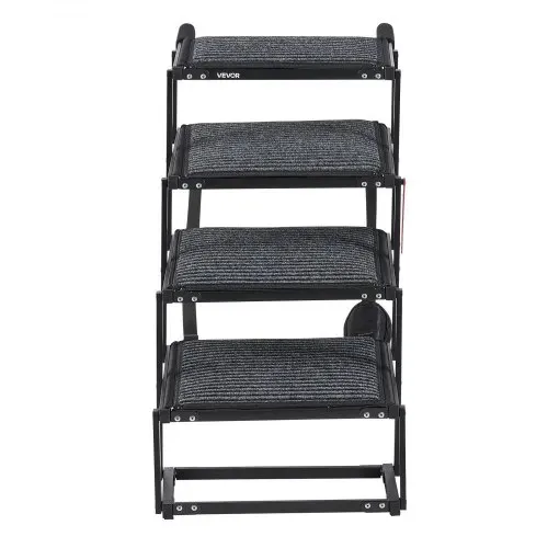 VEVOR Hundetreppe Auto Klappbar 4-Stufig, Extra Breite Hunderampe für Große Hunde mit Weichem Filzteppich, Tragbare Einstiegshilfe für Auto, SUV, LKW, Hochbett, Sofa, Tragkraft bis 90 kg – Bild 9