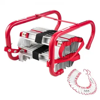 VEVOR Feuerleiter, 15 m, einziehbare Rettungsleiter max. 453,6 kg, leichte Notleiter aus Aluminiumlegierung mit hochfestem Polyestergurt, rutschfesten Sprossen & breiten Stufen, 5-6 Stockwerke VEVOR Feuerleiter, 15 m, einziehbare Rettungsleiter max. 453,6 kg, leichte Notleiter aus Aluminiumlegierung mit hochfestem Polyestergurt, rutschfesten Sprossen & breiten Stufen, 5-6 Stockwerke