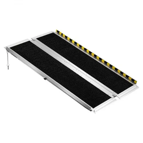 VEVOR Rollstuhlrampe Faltbar 1219,2x736,6mm, 362,9kg Belastbare Schwellenrampe mit Rutschfester Oberfläche, Tragbare Auffahrschiene aus Alu, Auffahrrampe für Rollstuhl Türschwelle Bordsteine Treppen – Bild 8