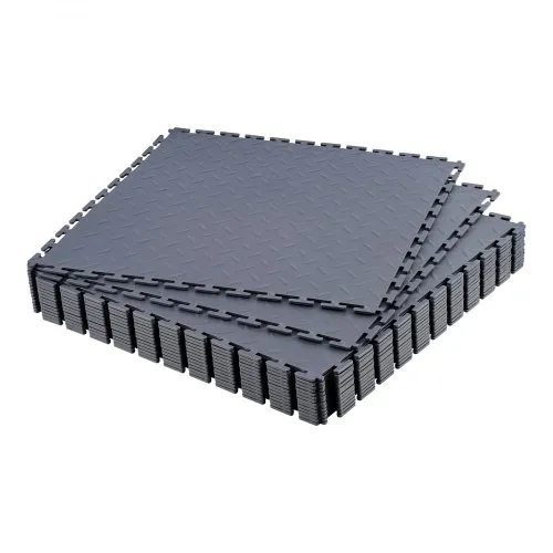 VEVOR PVC Garagenboden, 16er-Pack 513x513x5 mm, Werkstattboden, Industrieboden, Klick Verlegung, rutschfeste PVC-Matten mit Diamantplatte für Werkstatt, Lager, Werkzeugraum, Graphitgrau VEVOR PVC Garagenboden, 16er-Pack 513x513x5 mm, Werkstattboden, Industrieboden, Klick Verlegung, rutschfeste PVC-Matten mit Diamantplatte für Werkstatt, Lager, Werkzeugraum, Graphitgrau