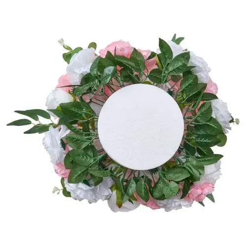 VEVOR Kunstblumen, 10 Stück, 45,7 cm Durchmesser, Seidenrosen, künstliche Blumenkugeln, Tischdekoration für Hochzeiten, Rosenarrangements für Hochzeitsmittelstücke, Heimdekorationen, rosa & weiß – Bild 9