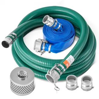 VEVOR Saugschlauch-Set, mit 50,8mm x 19,81m blauem Rückspülschlauch, 6,1m grünem Saugschlauch & Stahlsieb mit rundem Loch, Camlocks, Klemmen, Cam & Groove-Adapter, für verschiedene Zwecke VEVOR Saugschlauch-Set, mit 50,8mm x 19,81m blauem Rückspülschlauch, 6,1m grünem Saugschlauch & Stahlsieb mit rundem Loch, Camlocks, Klemmen, Cam & Groove-Adapter, für verschiedene Zwecke