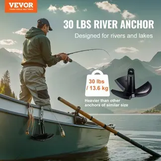 VEVOR Flussanker Bootsanker aus Gusseisen mit Schwarzer Vinylbeschichtung 13,6 kg, Pilzanker in Marinequalität für Boote bis zu 9,14 m, Beeindruckende Haltekraft in Flüssen und Seen mit Schlammboden VEVOR Flussanker Bootsanker aus Gusseisen mit Schwarzer Vinylbeschichtung 13,6 kg, Pilzanker in Marinequalität für Boote bis zu 9,14 m, Beeindruckende Haltekraft in Flüssen und Seen mit Schlammboden