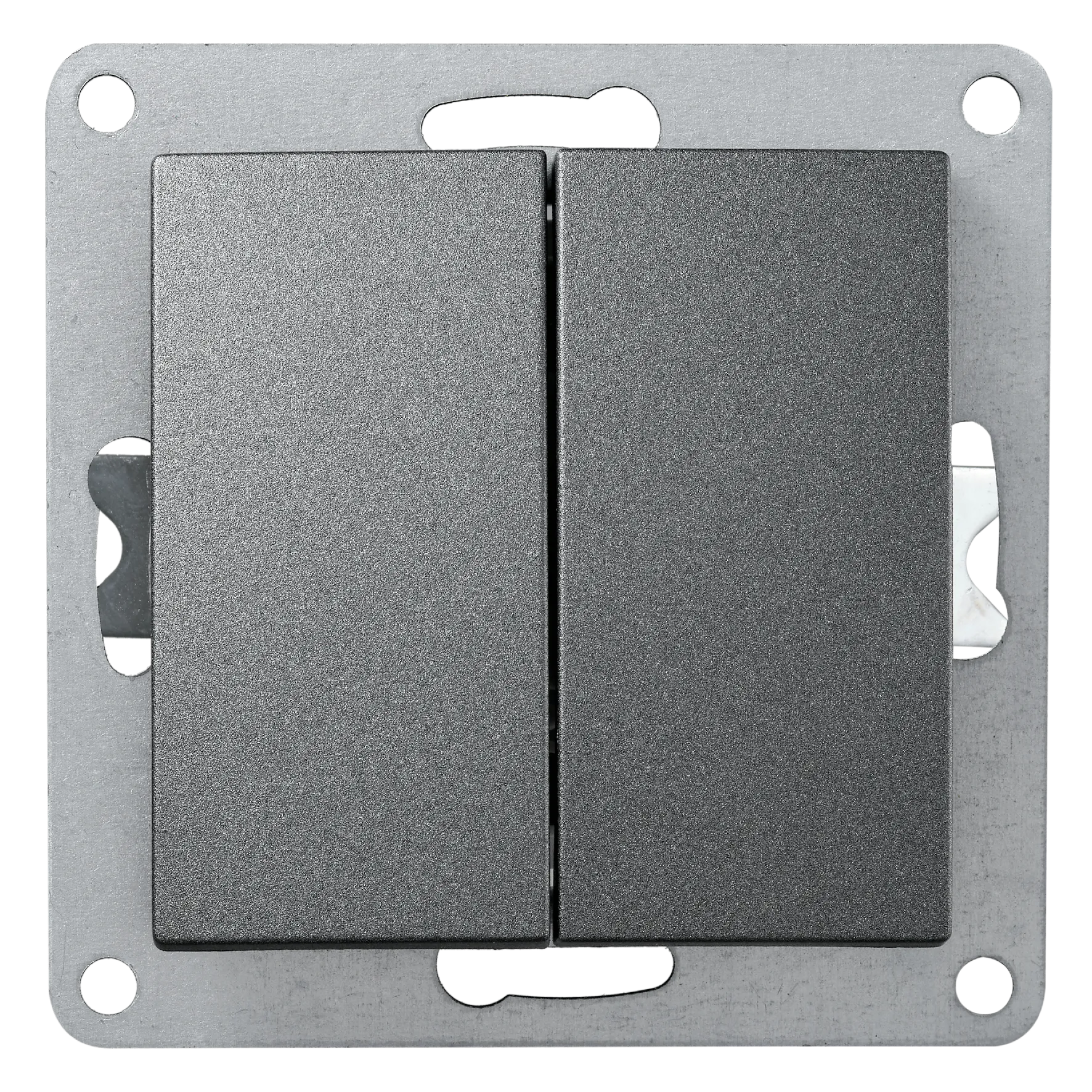 Serien-Schalter McPower “Flair“, 2-fach, 250V~/10A, UP, anthrazit Serien-Schalter McPower “Flair“, 2-fach, 250V~/10A, UP, anthrazit