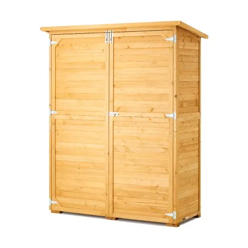 VEVOR Geräteschuppen 1400 x 600 x 1715 mm, großer Geräteschrank aus Holz mit wasserdichtem Dach und Metallrahmen, doppelt verschließbare Türen, Gerätehaus, Gartenschrank mit Regalen & Boden VEVOR Geräteschuppen 1400 x 600 x 1715 mm, großer Geräteschrank aus Holz mit wasserdichtem Dach und Metallrahmen, doppelt verschließbare Türen, Gerätehaus, Gartenschrank mit Regalen & Boden