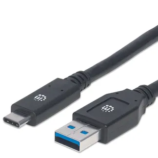 Manhattan USB 3.1 Typ C Gen1-Kabel, Typ C-Stecker auf Typ A-Stecker, 5 Gbit/s, 3 m, schwarz Manhattan USB 3.1 Typ C Gen1-Kabel, Typ C-Stecker auf Typ A-Stecker, 5 Gbit/s, 3 m, schwarz