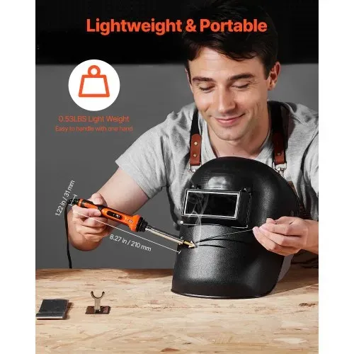 VEVOR Kunststoffschweißgerät-Set, 60 W/100 W Dual-Power-Kunststoffschweißlötkolben mit 3 Schweißspitzen und 20 Schweißstäben, professionelles Kunststoffreparatur-Schweißwerkzeug für Autostoßstangen, Kajaks, Spielzeuge, Elektronik – Bild 5