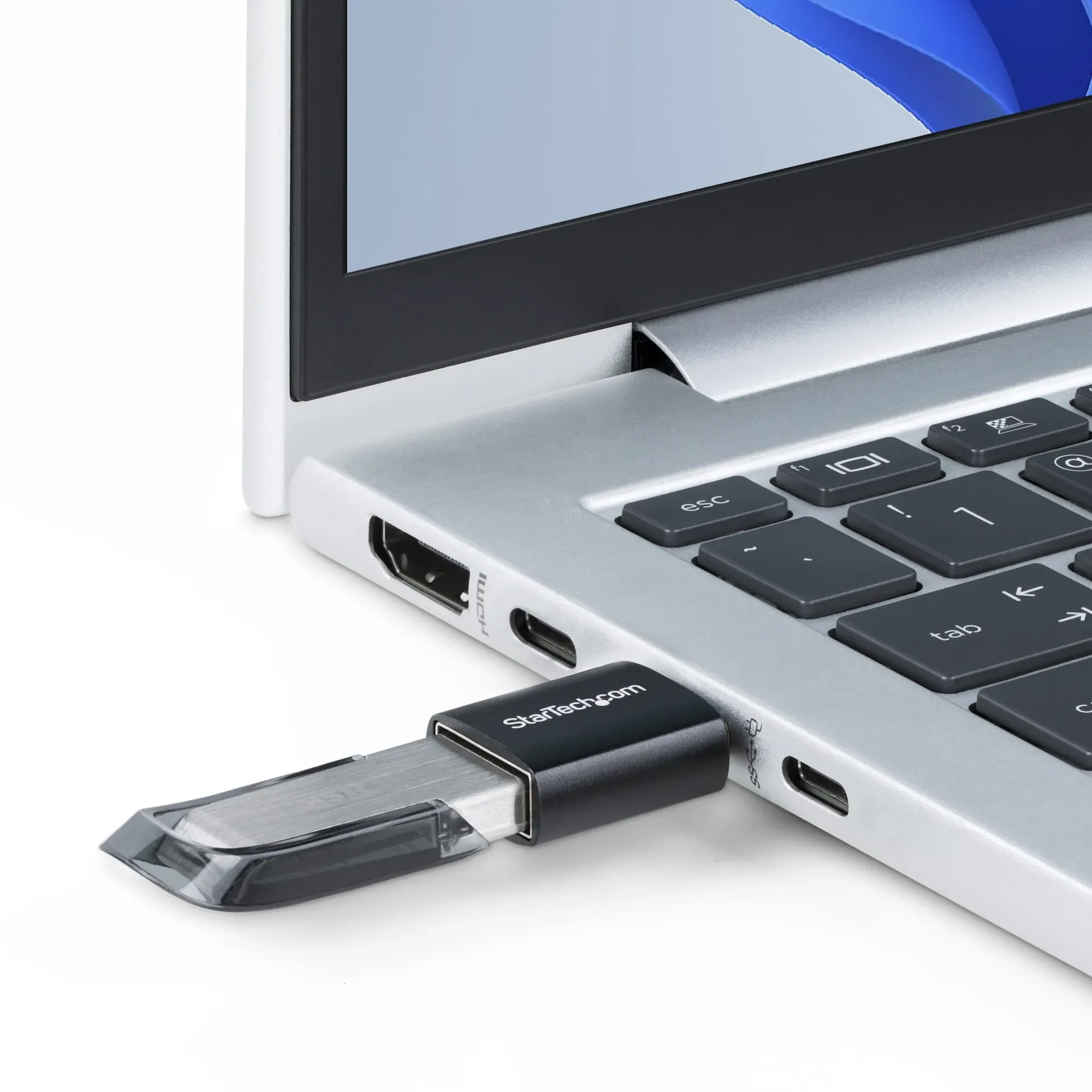 StarTech.com USB-C zu USB-A Adapter, USB 5Gbps, 3A, USB-C Stecker auf USB-A Buchse Konverter, Robustes Metallgehäuse - Thunderbolt-Kompatibel – Bild 6