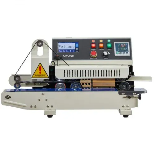 VEVOR Kontinuierliche Versiegelungsmaschine, 6–12 mm Siegelbreite, Horizontal, mit Tintendruck, Siegelmaschine, Temperatur & Geschwindigkeit einstellbar, für 0,03–0,8 mm Plastiktüten – Bild 8